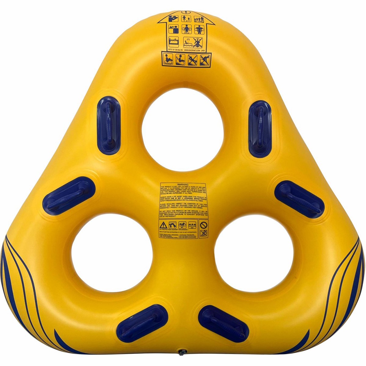 Water Park Triangle 3-Person Tube 42 Inch Yellow